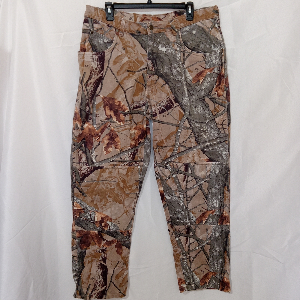 Wrangler Mossy Oak Fusion 3D Camo Jeans Mens 34x30 Double Knee Hunting 97GR1FS